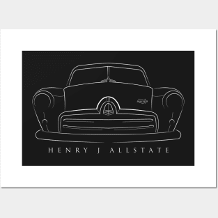 Kaiser Henry J Allstate - front stencil, white Posters and Art